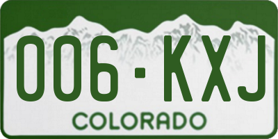 CO license plate 006KXJ