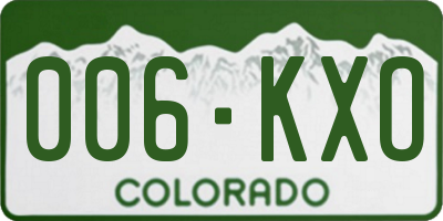 CO license plate 006KXO