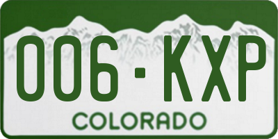 CO license plate 006KXP