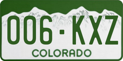 CO license plate 006KXZ