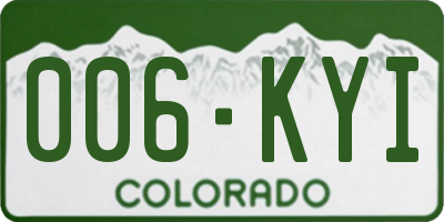CO license plate 006KYI