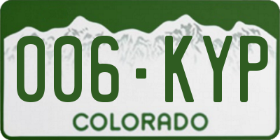 CO license plate 006KYP