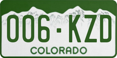 CO license plate 006KZD