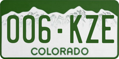 CO license plate 006KZE
