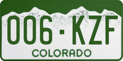 CO license plate 006KZF