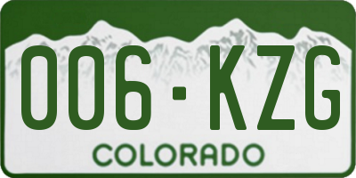 CO license plate 006KZG