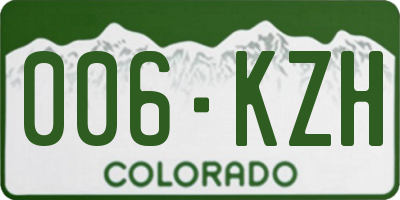 CO license plate 006KZH