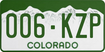CO license plate 006KZP