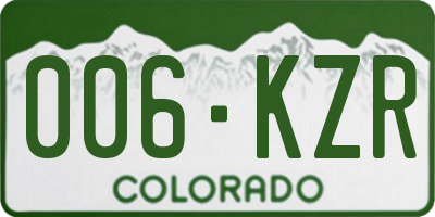 CO license plate 006KZR