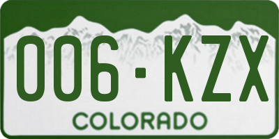 CO license plate 006KZX