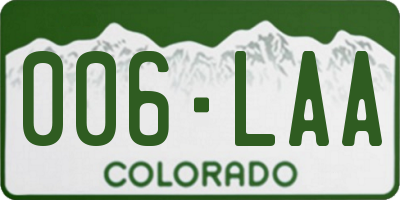 CO license plate 006LAA