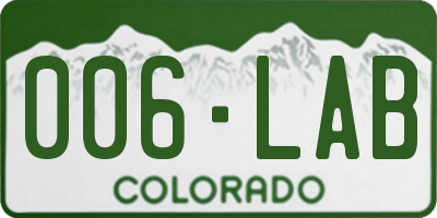 CO license plate 006LAB