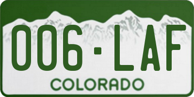 CO license plate 006LAF