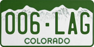 CO license plate 006LAG