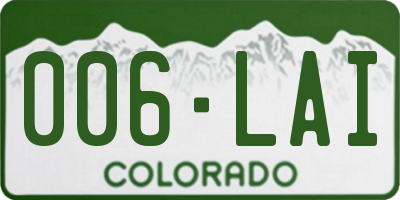 CO license plate 006LAI