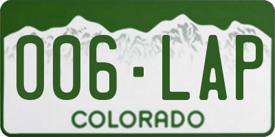 CO license plate 006LAP