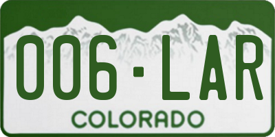 CO license plate 006LAR