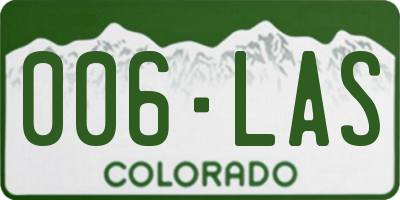 CO license plate 006LAS
