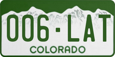 CO license plate 006LAT