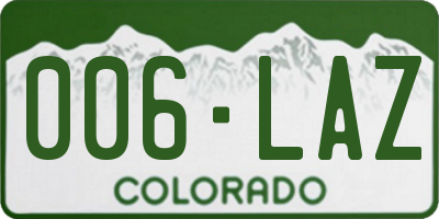 CO license plate 006LAZ