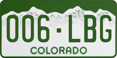 CO license plate 006LBG