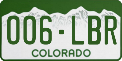 CO license plate 006LBR