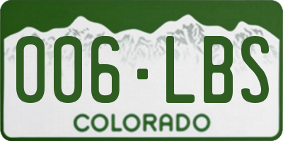 CO license plate 006LBS