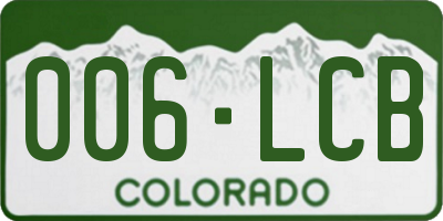 CO license plate 006LCB