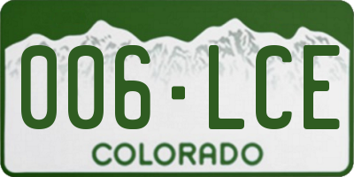 CO license plate 006LCE
