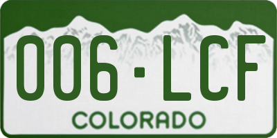 CO license plate 006LCF