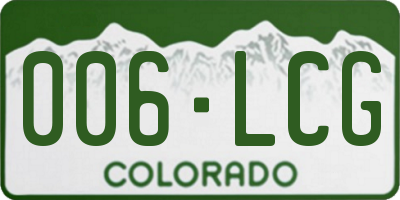 CO license plate 006LCG