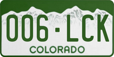 CO license plate 006LCK