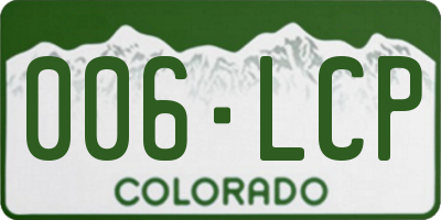 CO license plate 006LCP