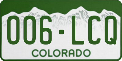 CO license plate 006LCQ