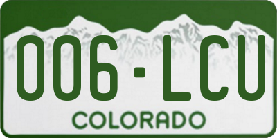 CO license plate 006LCU