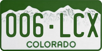 CO license plate 006LCX