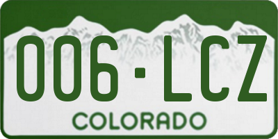 CO license plate 006LCZ