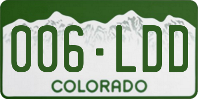 CO license plate 006LDD