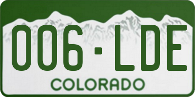 CO license plate 006LDE