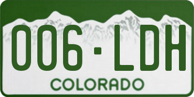 CO license plate 006LDH