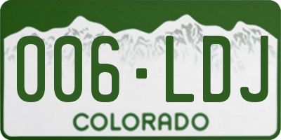 CO license plate 006LDJ