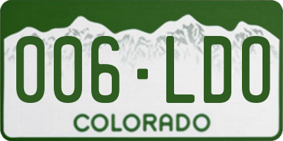 CO license plate 006LDO