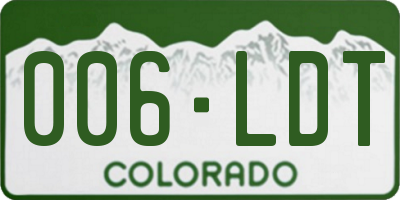 CO license plate 006LDT