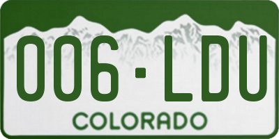 CO license plate 006LDU