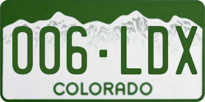 CO license plate 006LDX