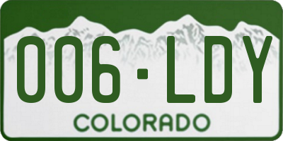 CO license plate 006LDY