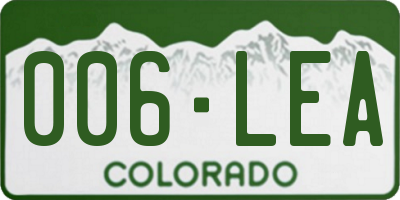 CO license plate 006LEA