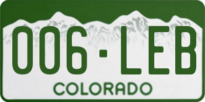 CO license plate 006LEB