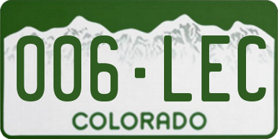 CO license plate 006LEC