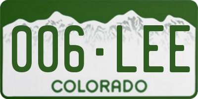 CO license plate 006LEE